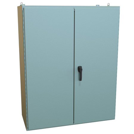 HAMMOND MFG. N12 Double Door Wallmount Enclosure with Panel, 60 x 48 x 20, Steel/Gray 1422B20